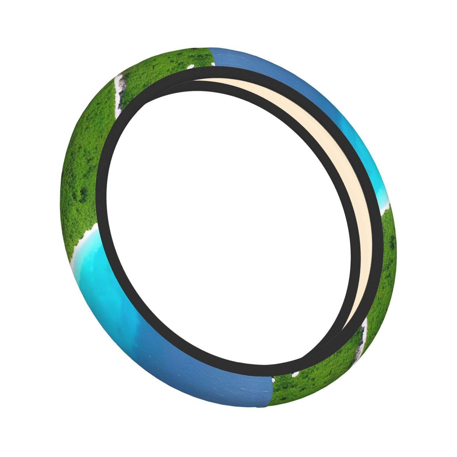 an Island in The Ocean Car Steering Wheel Cover, Universal 15 Inches (Approx. 38.1 Cm) Fits Most Cars, for Both Men and Women