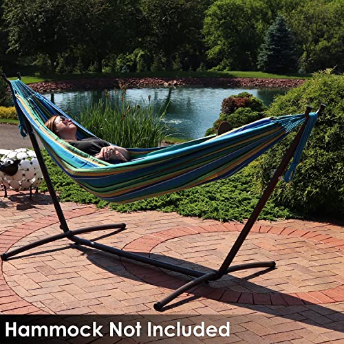 Sunnydaze Brazilian Portable Steel Hammock Stand With Carrying Case - 400-Pound Capacity - Black Finish #TOP7