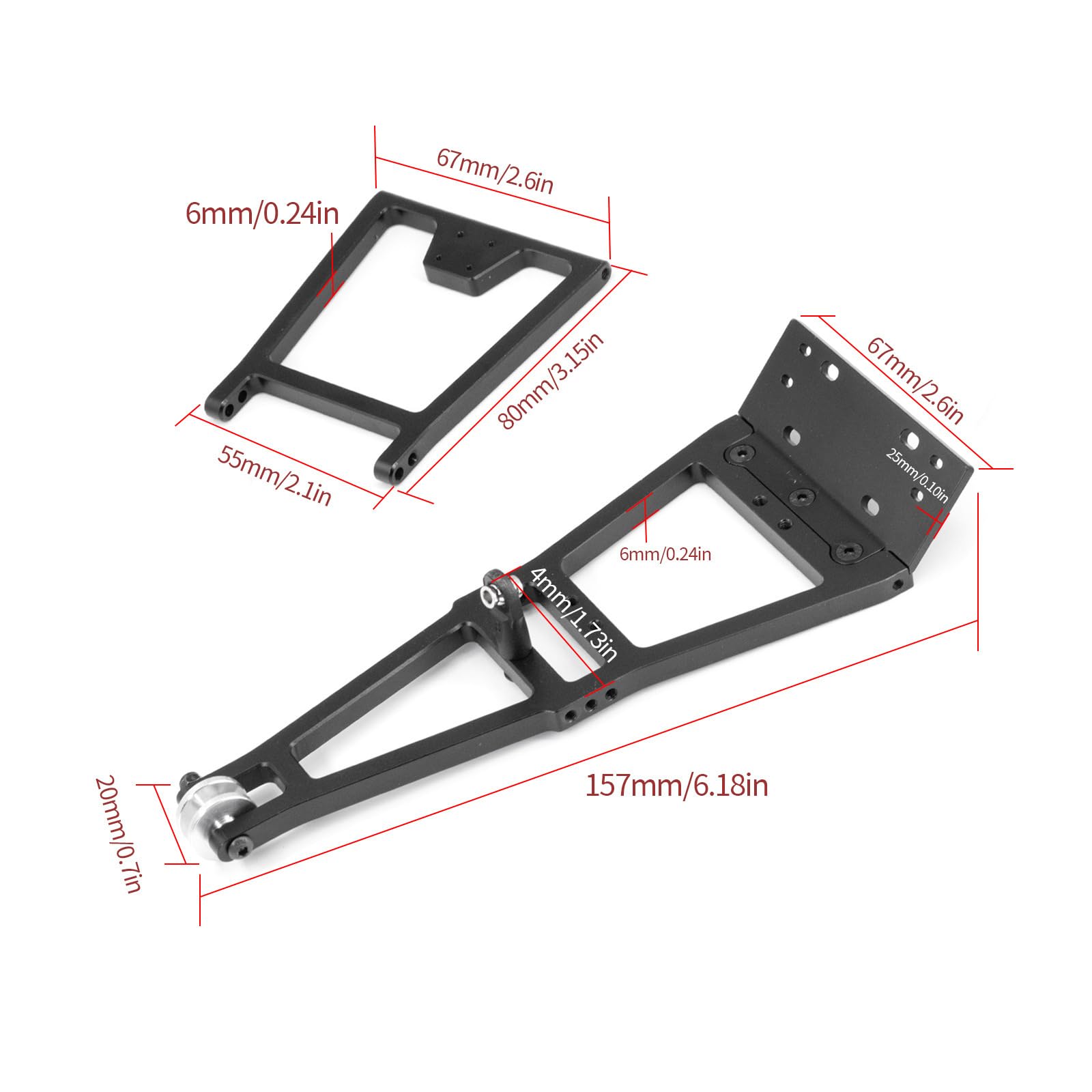 CHICHIYANG 1/10 RC Truck Car Rescue Crane Arm Wrecker Kit Servo & Winch Podwójne stenty Nadaje się do SCX10 RC Trailer DIY Tool