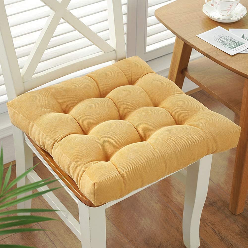 Cojines de asiento for sillas de comedor, cojines de asiento, cojín de asiento, cojín elevador, cojín de asiento, relleno de tela de pana, cojín for adultos, silla, sillón, jardín, 45 cm x 45 cm, 10 c