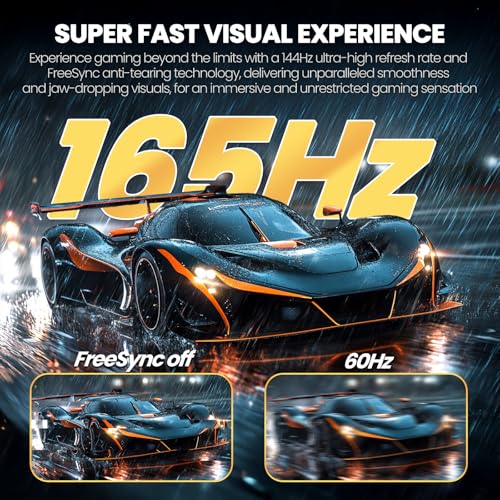 undefined CRUA 34'' White Gaming Monitor 165Hz/144Hz 21:9 1500R Ultrawide Curved Monitor, WQHD 3440X1440 120%sRGB VA Panel Computer Monitor Support Freesync, PIP/PBP, HDMI2.0 & DP1.4, Wall Mount&Tilt Adjustable の商品画像 5