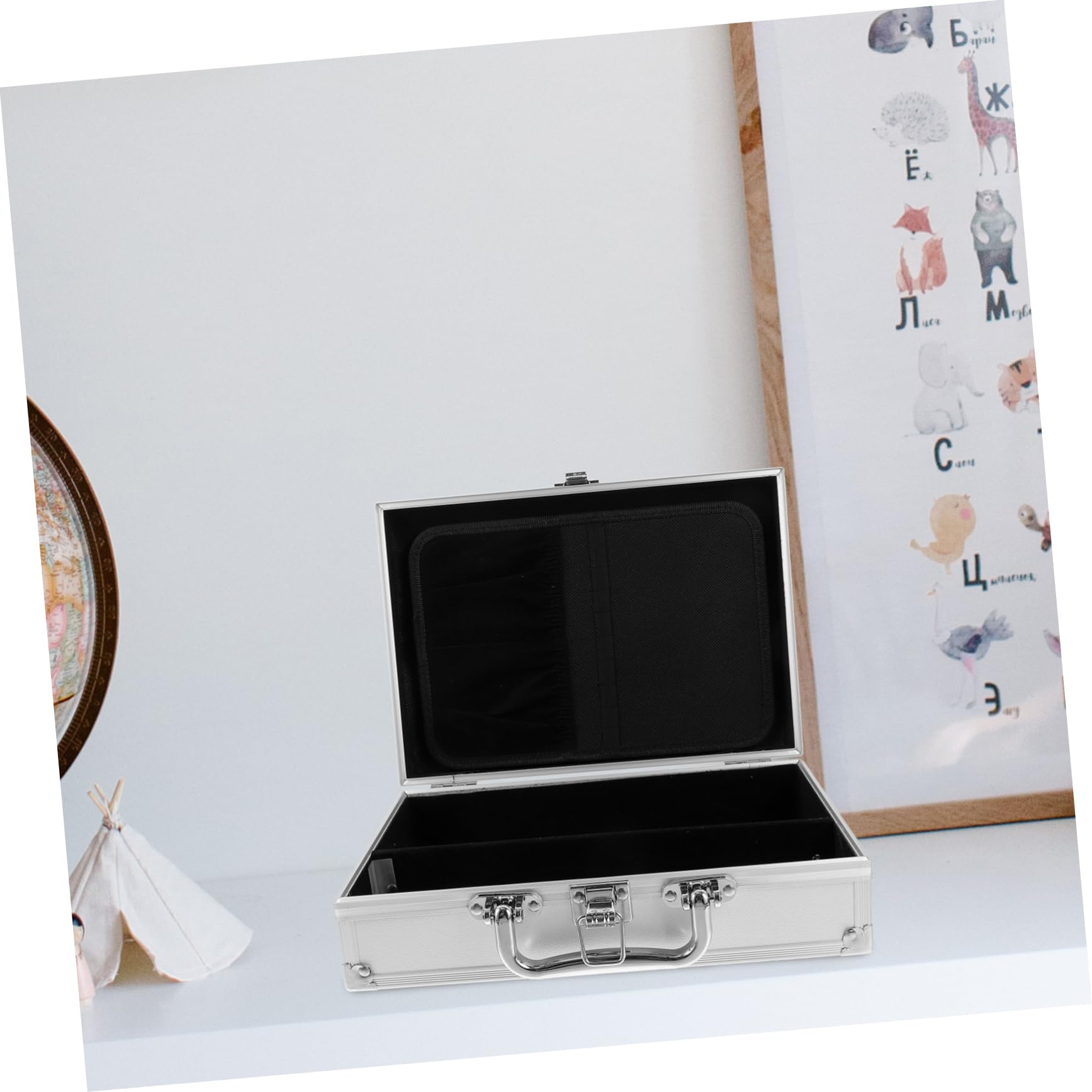 Cassetta Utensili Valigia in Lega di Alluminio Argento per Viaggio e Lavoro | Scatola di Conservazione Multifunzionale, Protezione Sicura, Design Versatile, Compatta e Portatile