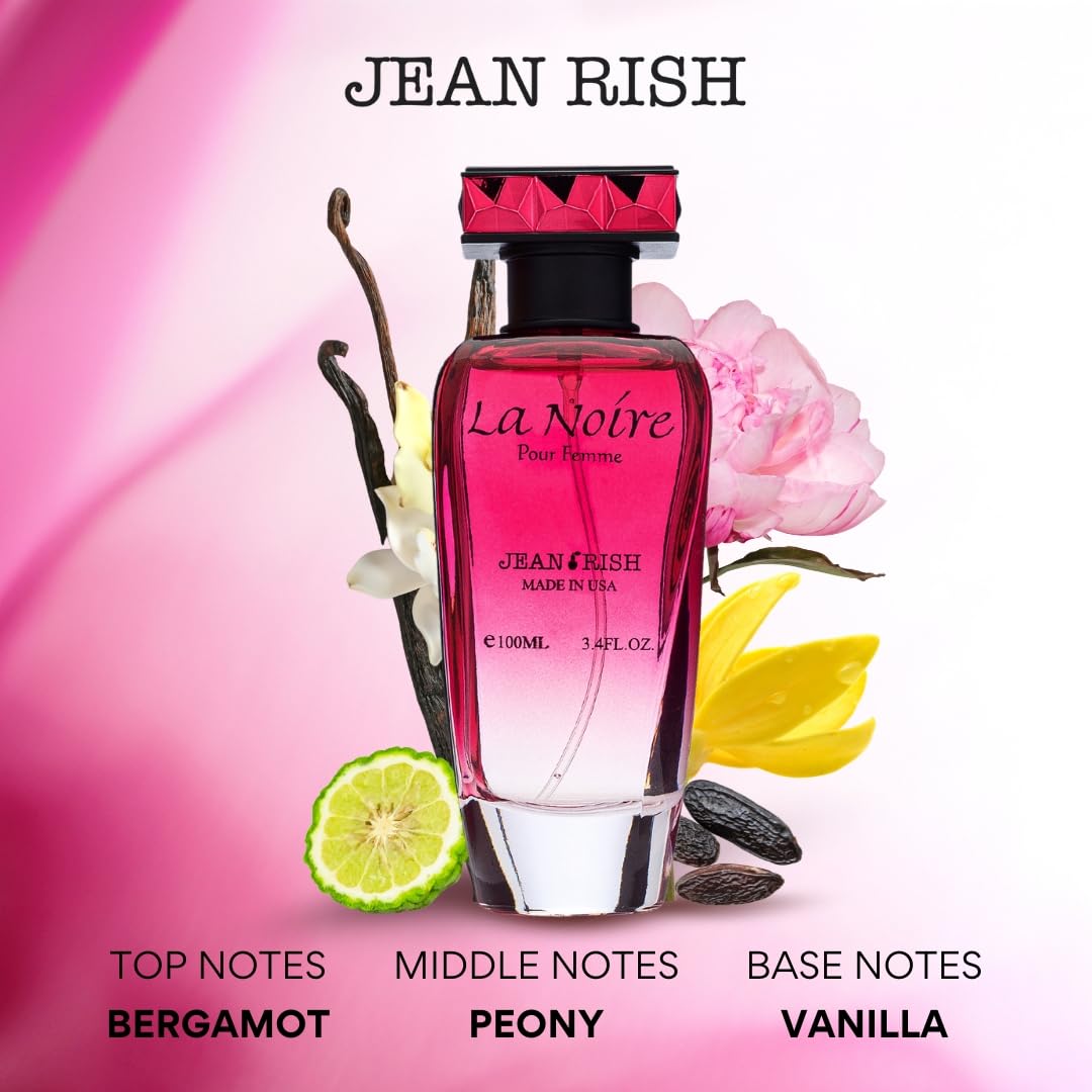 Jean Rish La Noire Perfume for Women Eau De Parfum, Long-Lasting Luxury Fragrance, Made In USA - Bergamot, Peony, Vanilla, Patchouli Scent - 100ml / 3.4 oz - Image 2