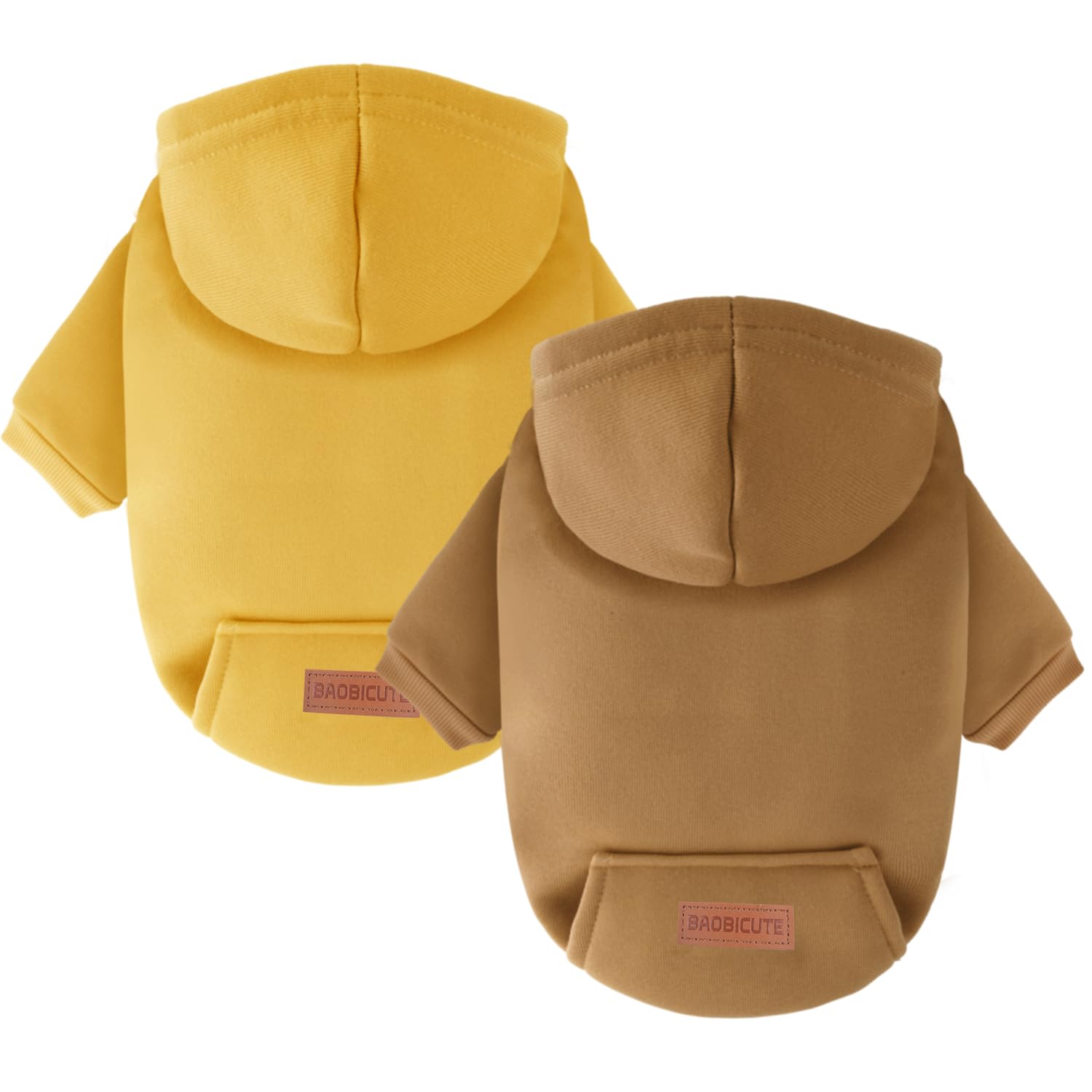 2 Pack Dog Hoodie Warm Hood Dog Sweater Cold Weather Small Dogs Sweatshirt Comfort Pet Clothes for Small Medium Dogs with Pockets Chihuahua Clothes for Male Female Girl Boy Sporty Daily Wear