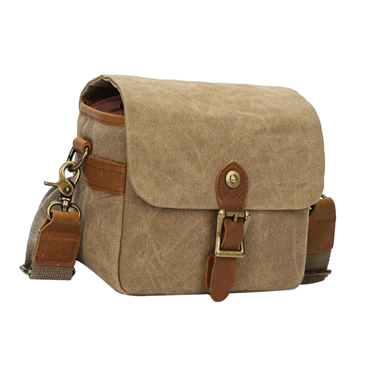 Veemoon Bolsa de Lona para Cámara Portátil Cámara Mirrorless Anticaídas para Fotógrafos al Aire Libre Resistente Color Caqui Compartimento para Accesorios