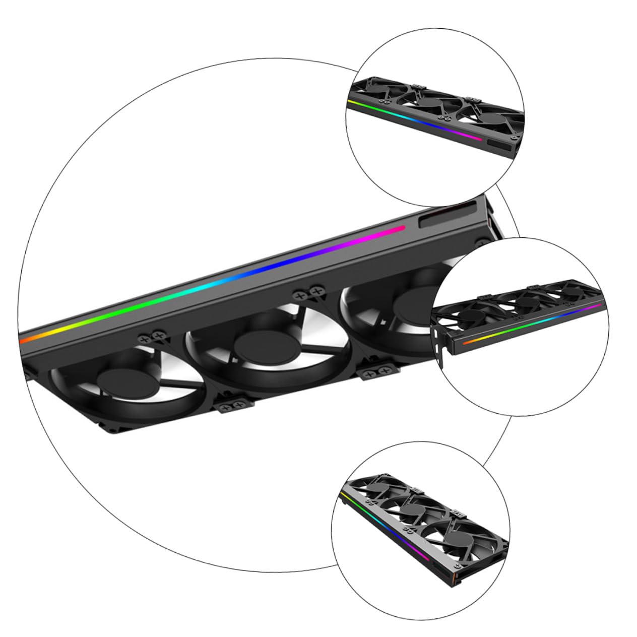 Argb Gpu Cooling Fan Quiet 3-pin Video Card Cooler for Desktop Pc, Small Pci Graphics Card Radiator with 5v Silent Cooling, Computer Accessory for Gaming and Workstation