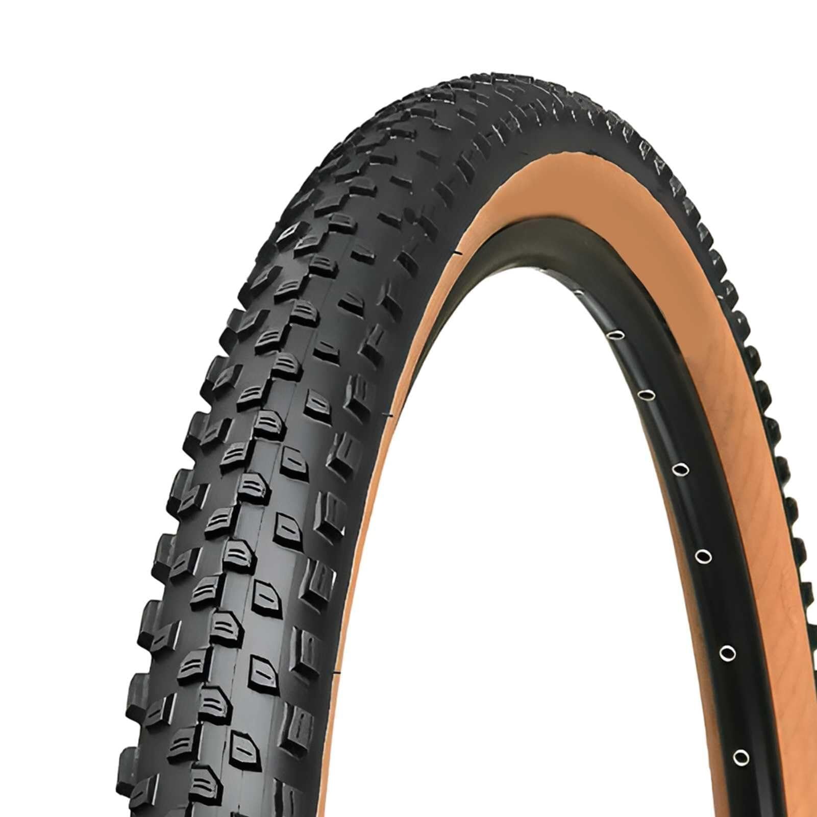27,5x2,25 Opona do Roweru, Kompatybilna z 29x2,25 Opona Górskiego Wszystkie Tereny 60 TPI Lekka Opona Gruntowa Blokowa 760 g Brązowe Boki do Trasy i Terenu Mieszanego(29 2.25)