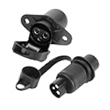 Plug Socket Trailer Connector Adapter 3 Pin 12V RV Fitment Waterproof Tractor Plug for Auto Electrical Caravan Truck Van, plug and socket