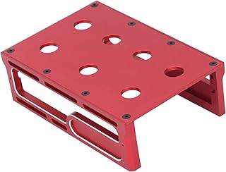 Dilwe RC Car Work Stand, RC Car Work Stand Wear Resistant Aluminum Alloy RC Car Repair Workstation for 1/8 for 1/10 RC Truck Scales RC Accessories (Red)