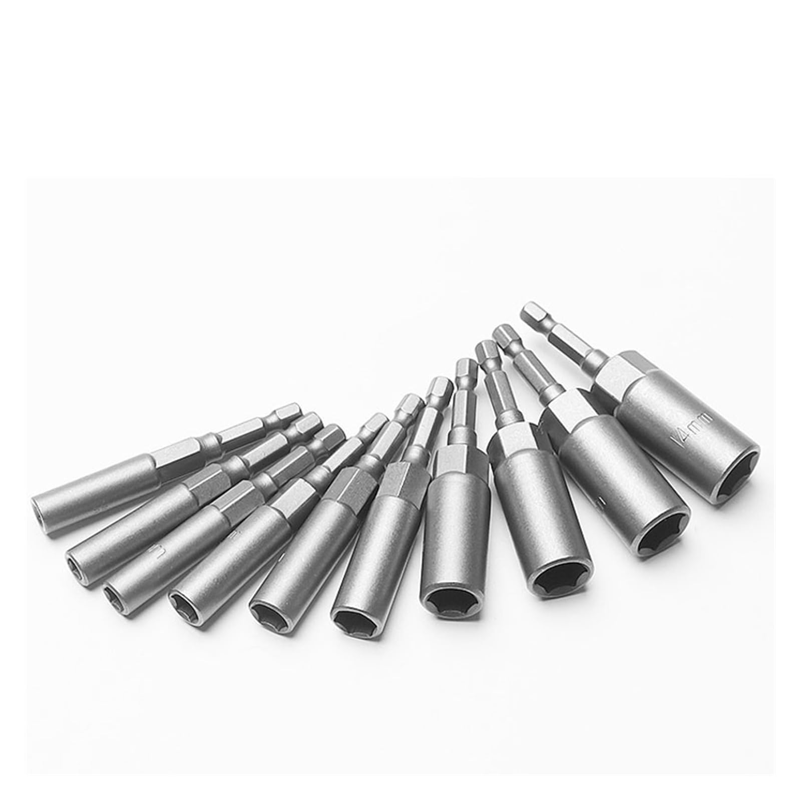 1 szt. Głębokie gniazdo sześciokątne klucz nasadowy wiertło 1/4 "uchwyt sześciokątny adapter gniazda udarowego długość 80mm wkrętaki bity 5.5-19mm szybki adapter (Size : 14pcs 6mm-19mm)