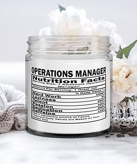Funny Operations Manager Candle Nutrition Facts 9oz Vanilla Scented Candles Soy Wax