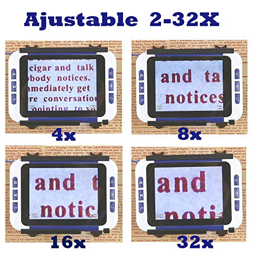 3,5 inch elektronische Low Vision hulpmiddelen voor ouderen/slechtzienden, 2-32 keer vergroting elektronisch leeshulpmiddel met intrekbare beugel - Afbeelding 3