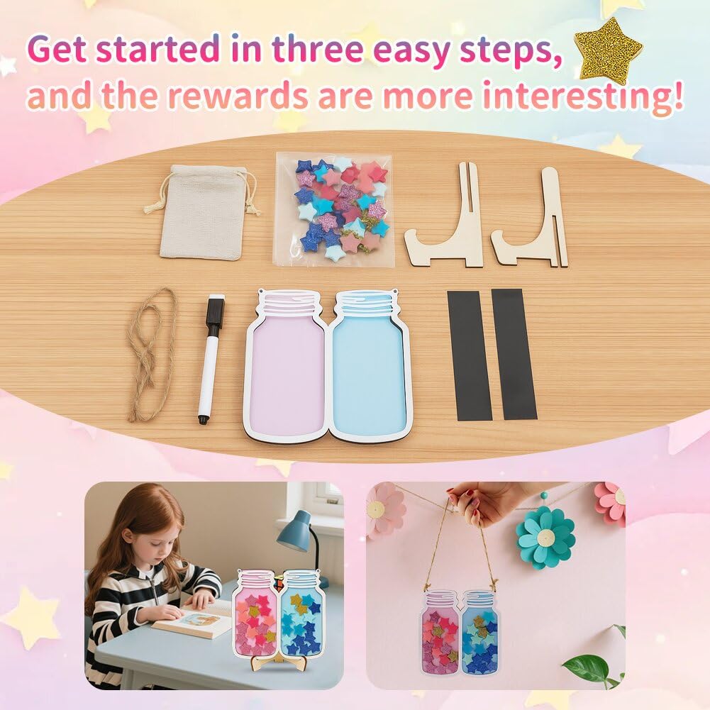 Snapklik.com : 2 Pcs Dual Magnetic Reward Jar, Star Reward Jar For Kids ...