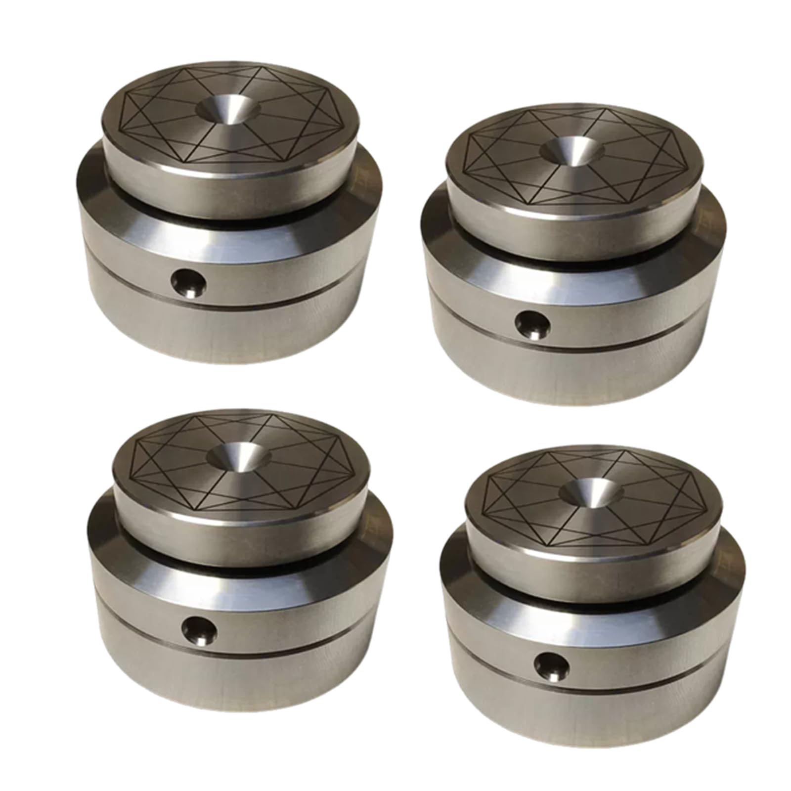 Base isolante per altoparlanti, piedini ammortizzatori, protezione per pavimento, antivibrazione, antiscivolo, per amplificatori HiFi, registratore DAC, 4 pezzi (argento)