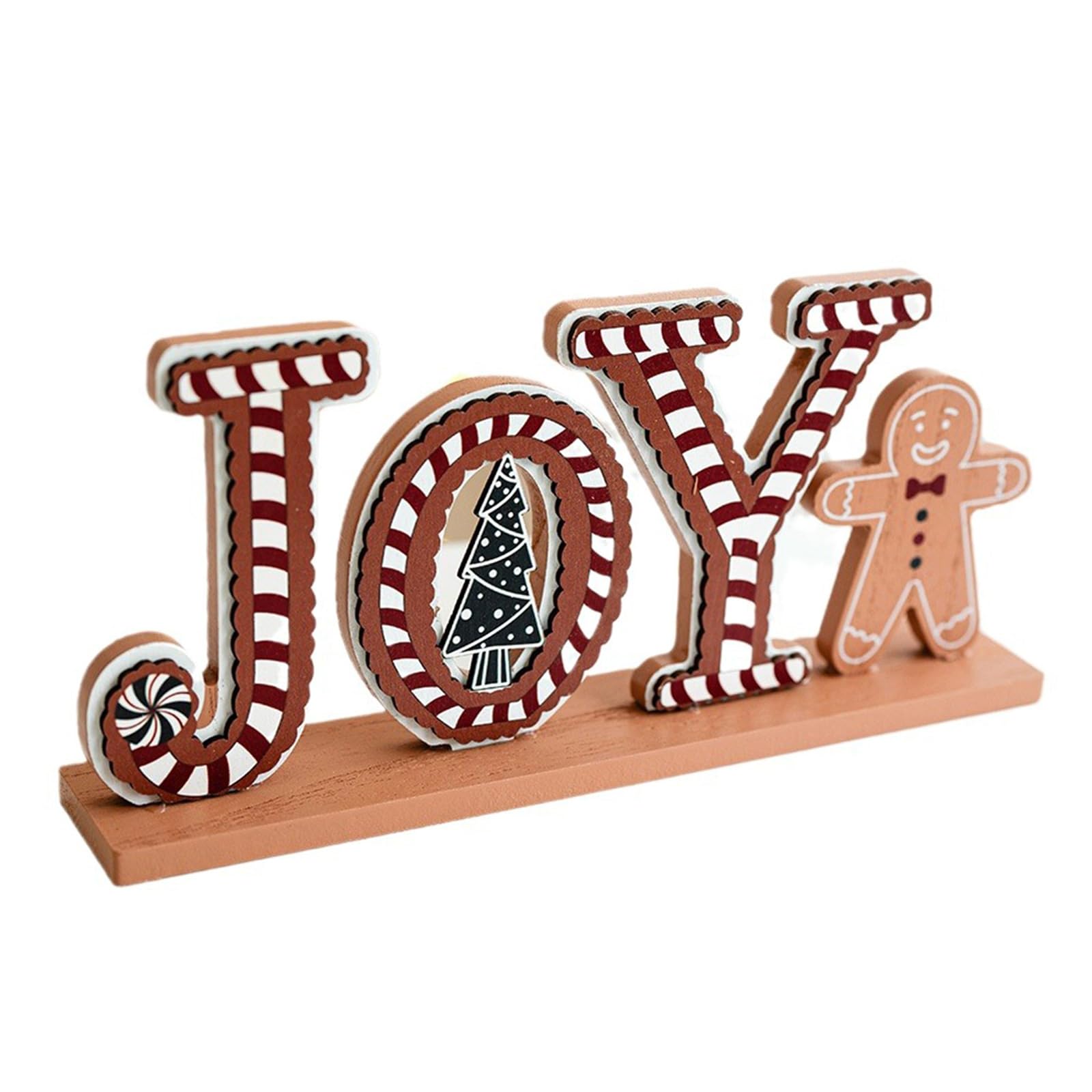 HZBB Christmas Orrnament Wood Gingerbreads and House Tree Decoration Table Sign for Farmhouses Table Book Shelf Fireplaces Christmas Theme Decors