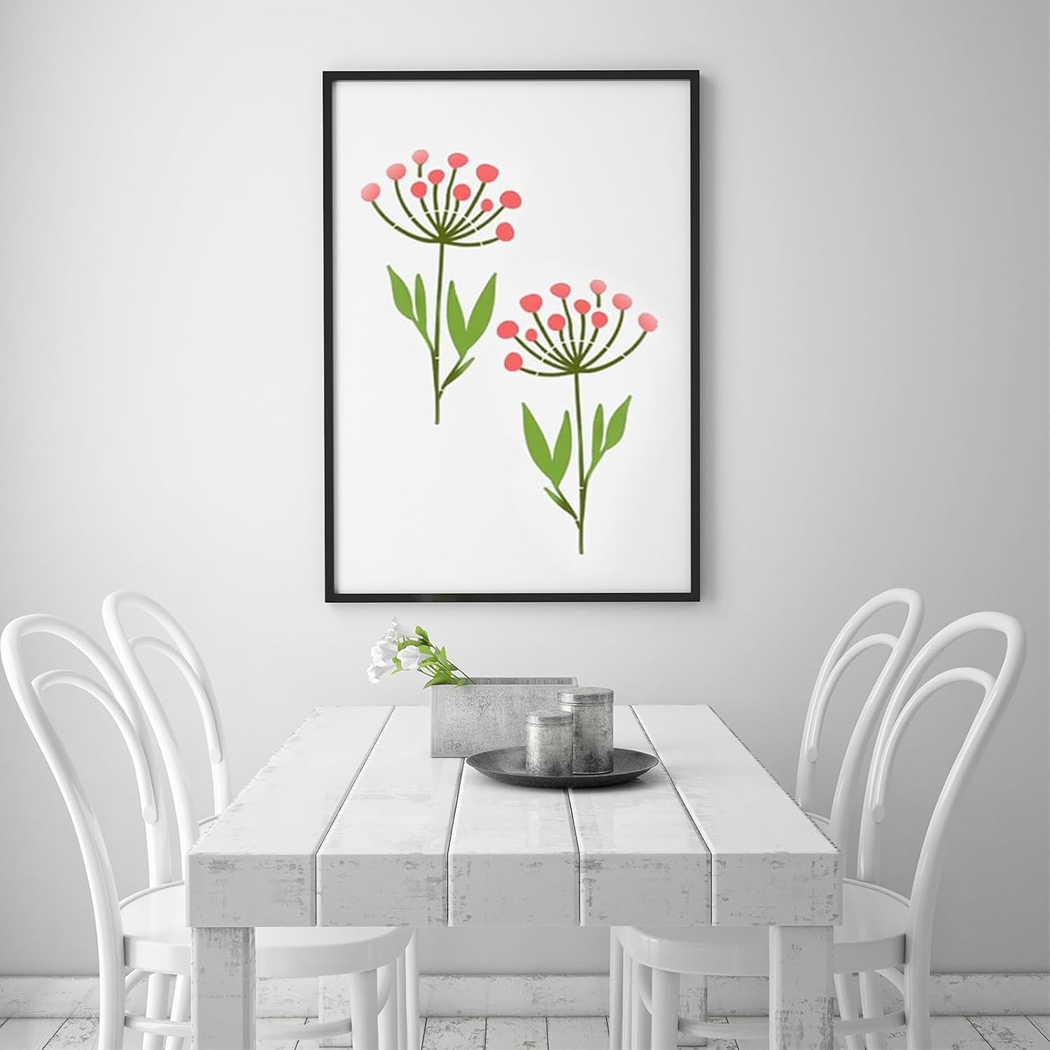 Flower Stencils for Painting, 18Pcs Drawing Stencils for Crafts Reusable Floral Leaves Painting Template for Scrapbooking Card Making Wall Decor