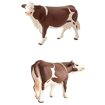 Amazon.co.jp: 牛の置物 牛の彫像 置物 おもちゃ4 ピース/セット