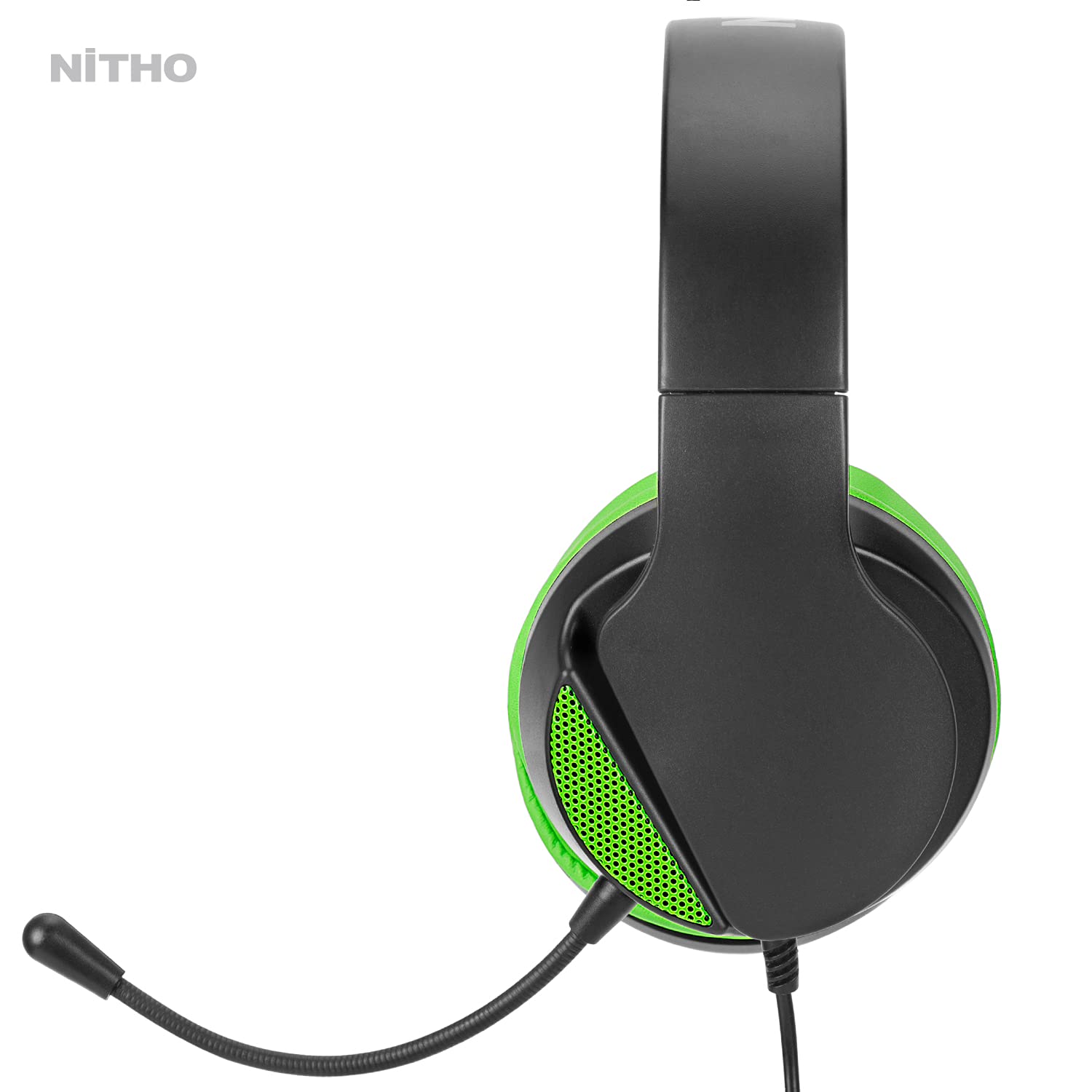 NITHO Janus Casque Gaming Filaire Over-Ear – Haut-Parleurs 40 mm, Microphone Flexible, Son Stéréo – Jack 3.5 mm – PC/PS4/PS5/Xbox One/Series X|S/Mobile/Tablette – Vert