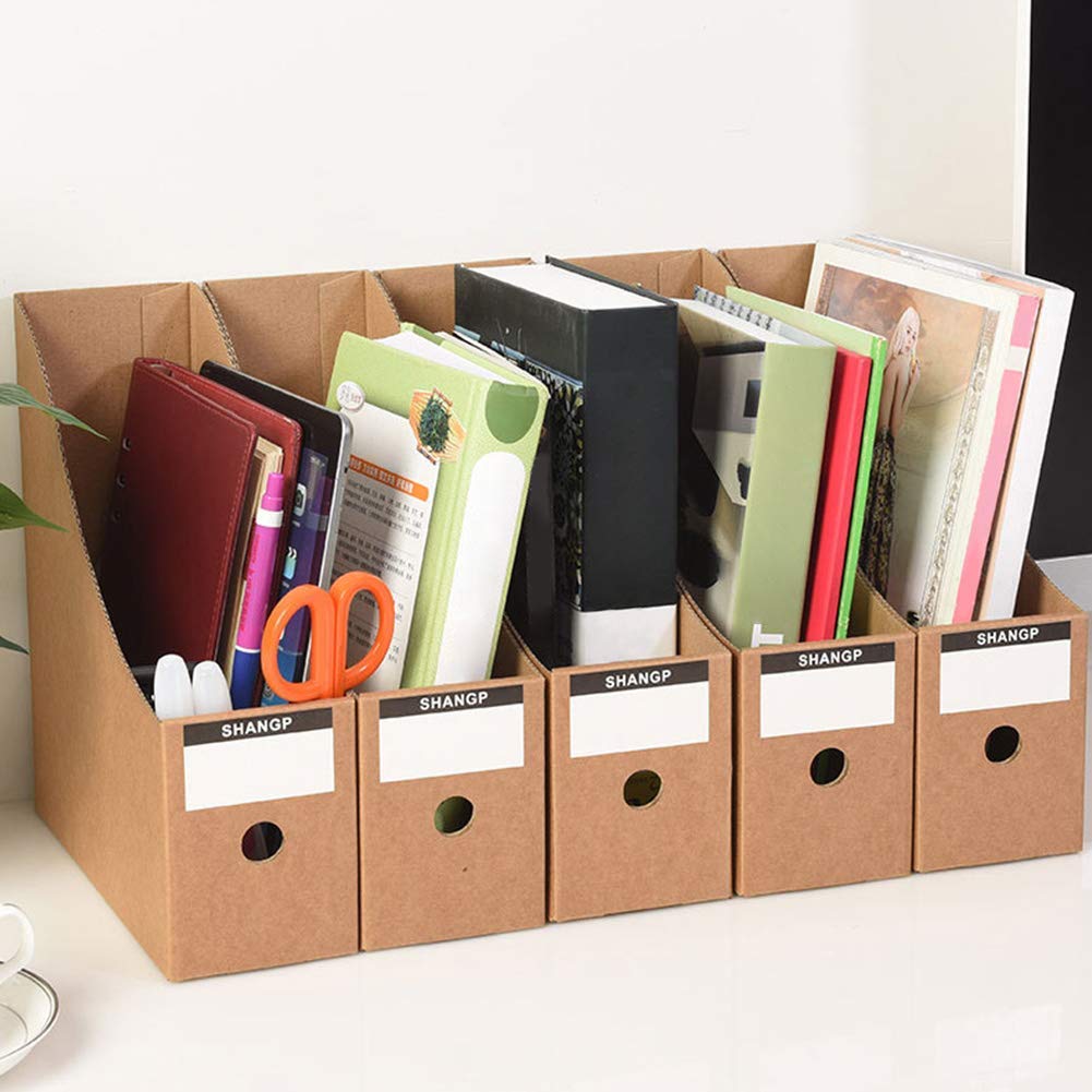 Buy DEDC Magazine File Holder Organizer Box, Kraft Corrugated Cardboard