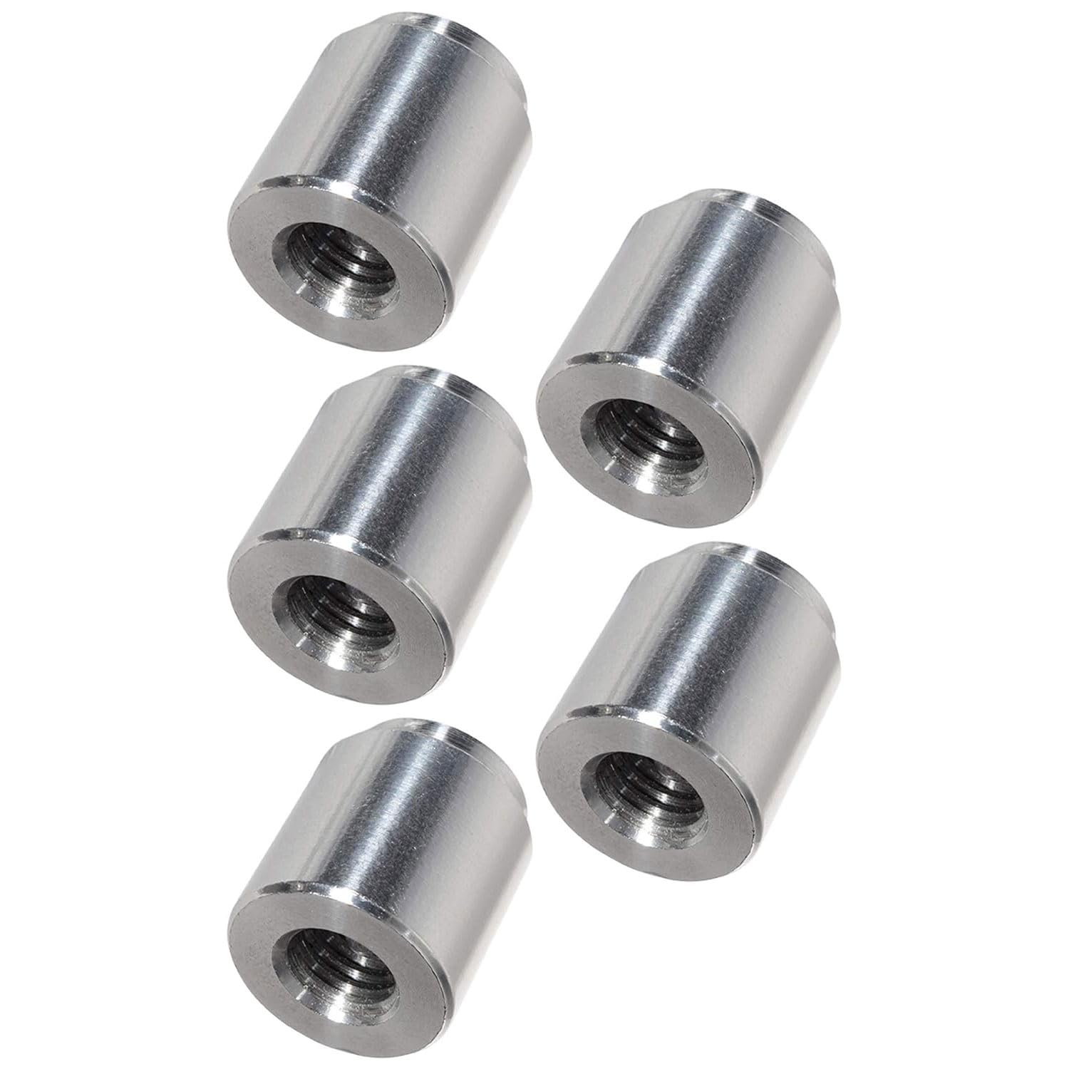 ICT Billet 5pc Aluminum M10-1.5mm Weld On Bung Female Nut Threaded Insert Weldable Metric 10mm 18.5mm (.74") O.D. Designed & Manufactured in The USA FM1015BUNG-5