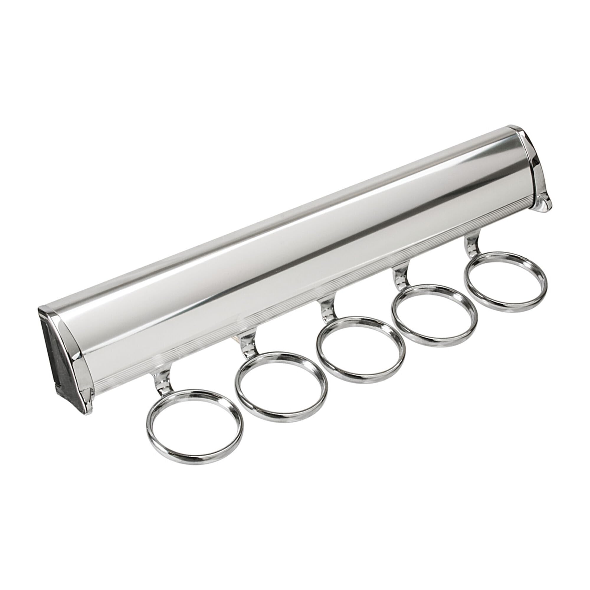 Brixwell QIMS-004 Scarf Rack, 5 Hook with Full Extension Slide Polished Chrome Finish