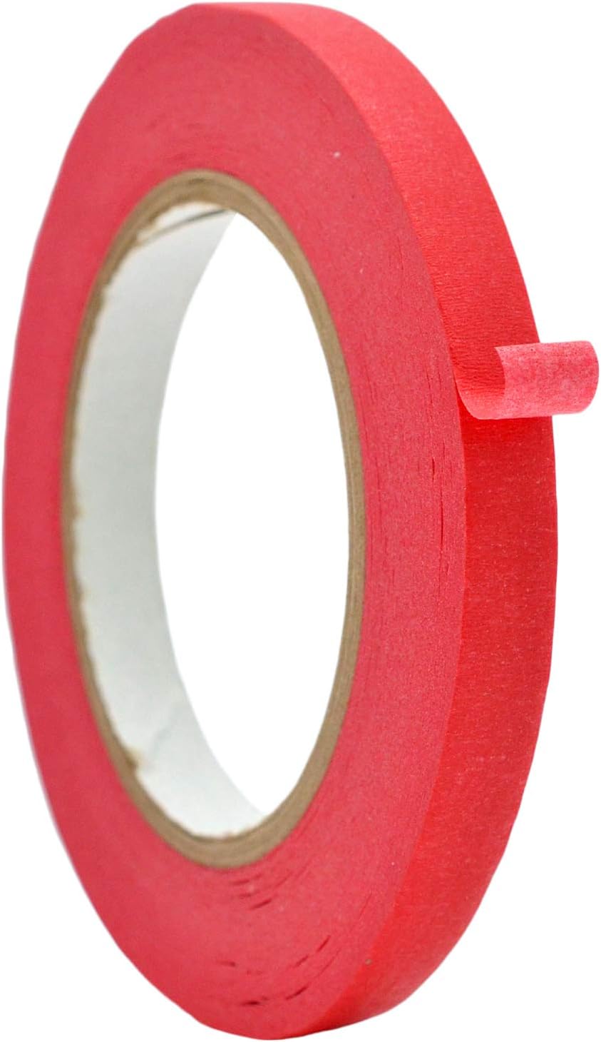 WOD MTC5 Colored Masking Tape, Red, 1/2 inch x 60 yds