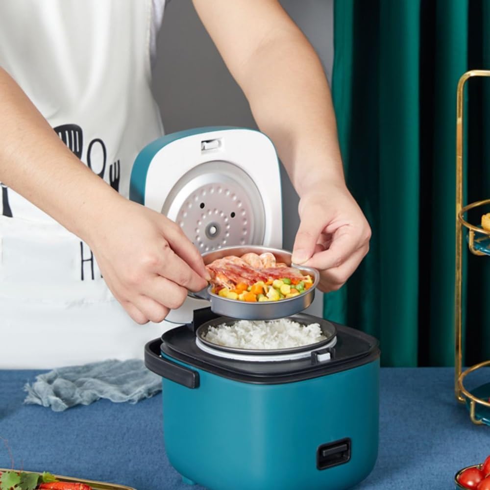 Mini Electric Rice Cooker Household Heating Pan Cooking Pot Layer Mini Hotpot Soup Steamer(D)