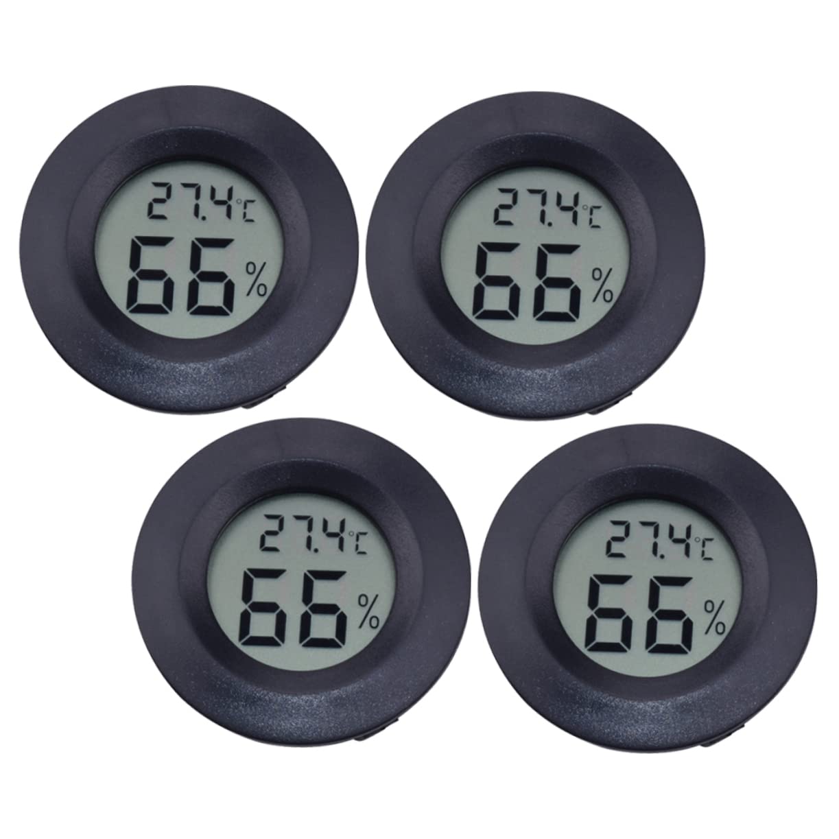 HEMOTON 3 Set Termometro Indice di umidità per I Rettili Accessori per Rettili Vivaio Casa Contatore di Temperatura Digitale Igrometro per Serra Black 4 Pezzi*3