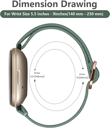Miniatura 5 de Zspoly Paquete de 4 correas elásticas de nailon, compatibles con Fitbit Versa 4Fitbit Versa 3Fitbit Sense 2Fitbit Sense, correa ajustable suave