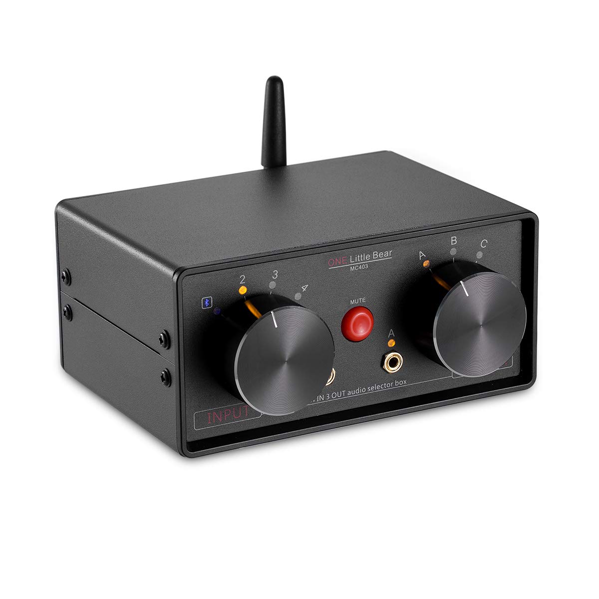 Front view of the Nobsound Little Bear MC403 Audio Selector Box