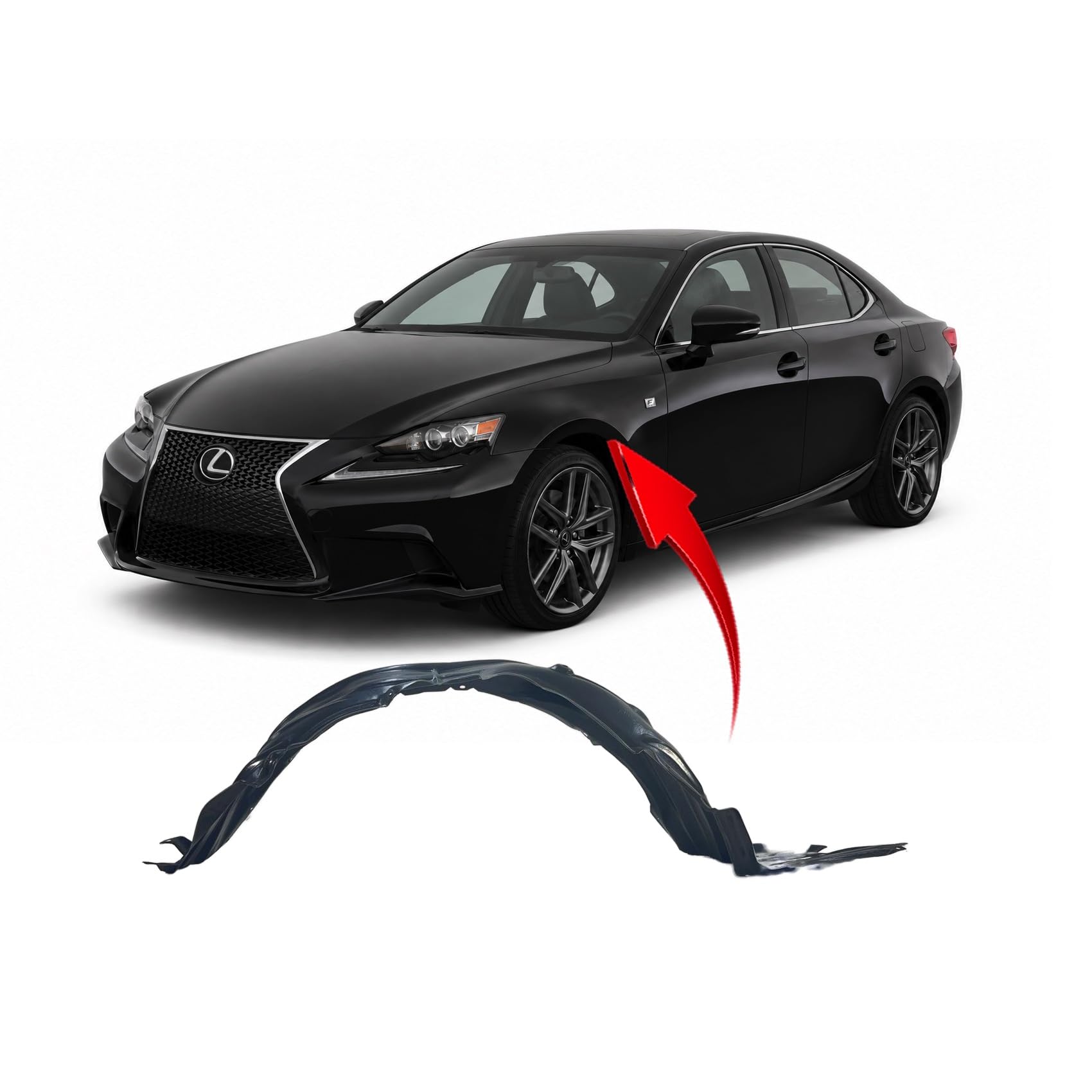 FitParts For Lexus IS250/IS350 2014–2016 Front Left Fender Liner