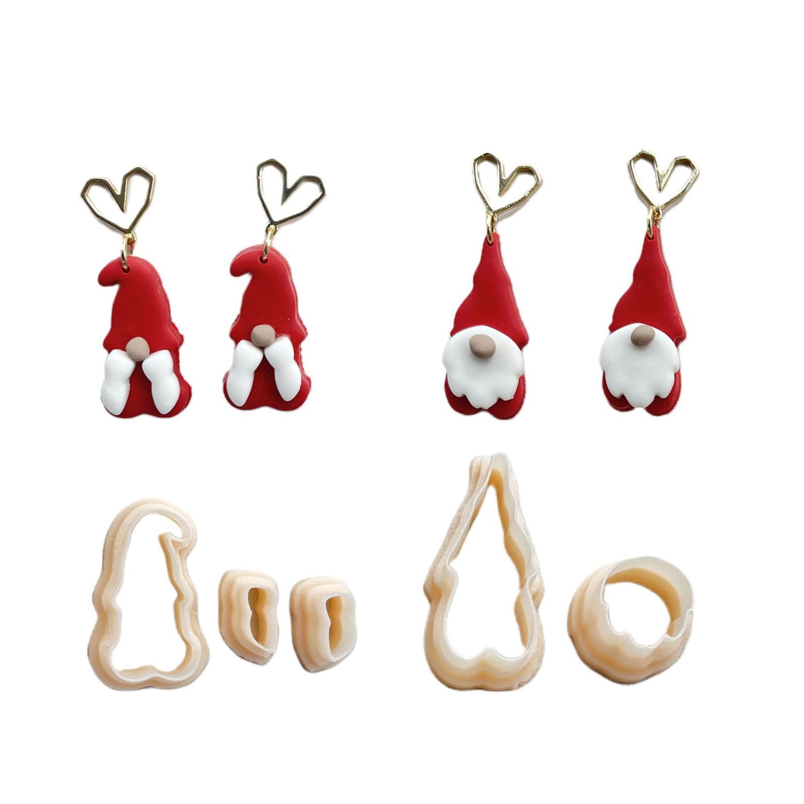 5Pcs Christmas Themed Clay Cutter, Christmas Clay Earring Cutter Clay Molds Clay Earring Cutter for Clay Jewelry Making