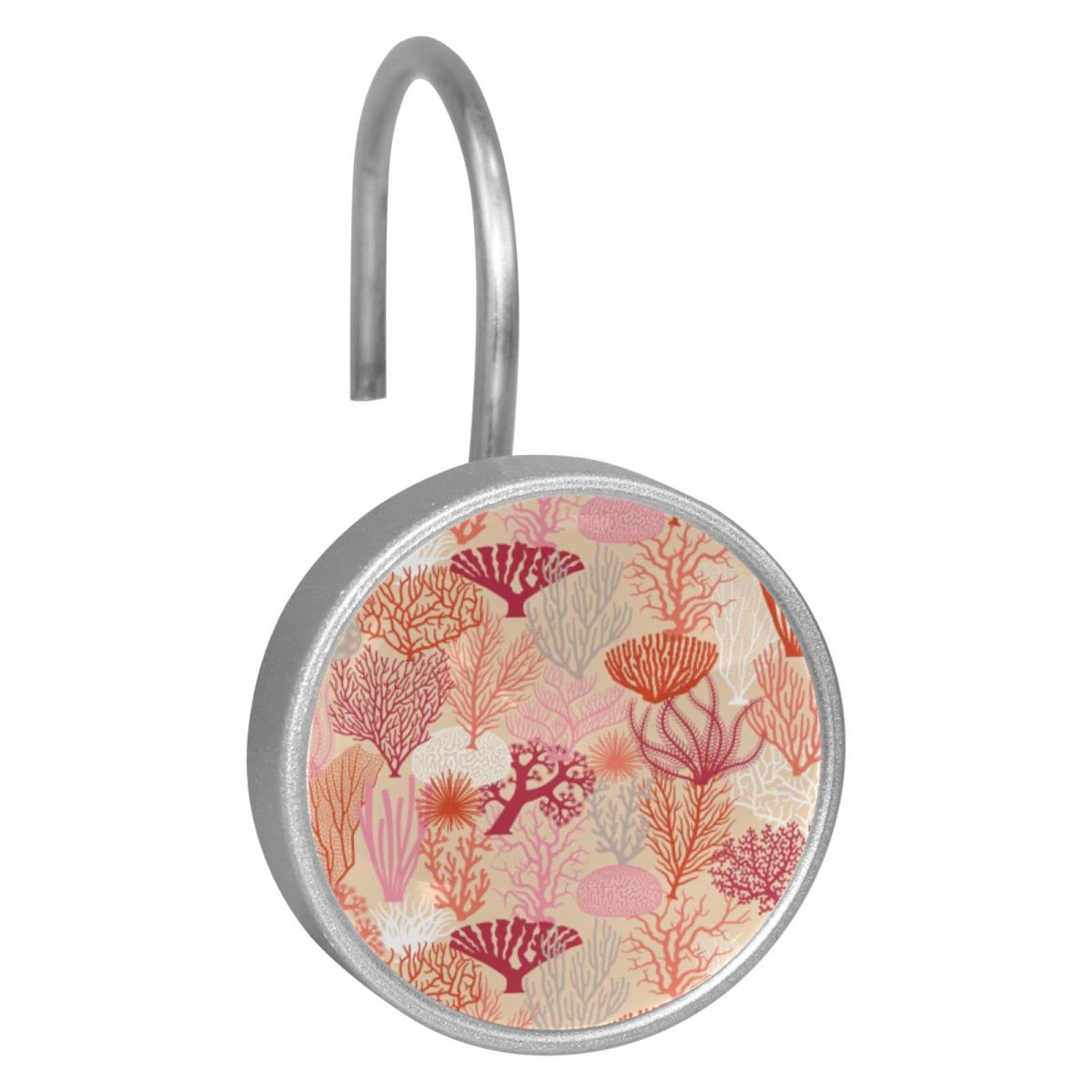 Crochets de rideau de douche en acier inoxydable glissement fluide corail