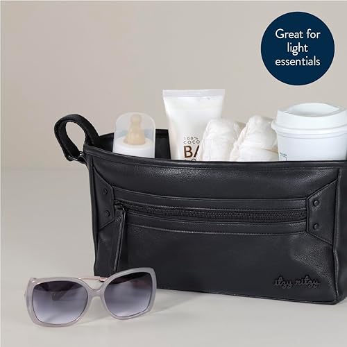 Miniatura 6 de Itzy Ritzy Carrito ajustable para cochecito y bolsa organizadora con bolsillo frontal con cremallera, 2 bolsillos interiores integrados y correas