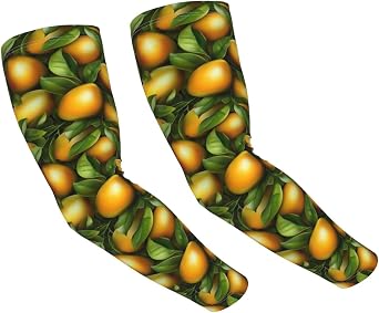 Bright Mango Leaves Arm Sleeves For Men Women Cooling Garden Compression Arm Sleeves For Volleyball Football