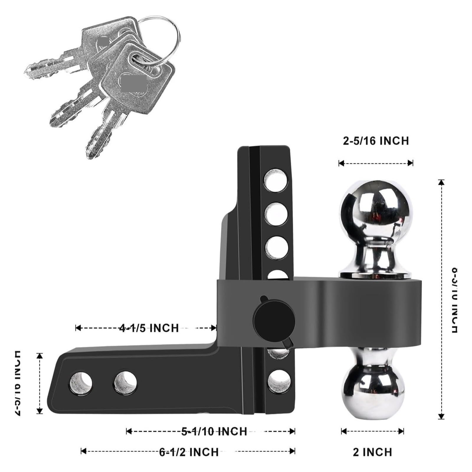 Attelage De Remorque Réglable 2 Pièces avec Récepteur 2"