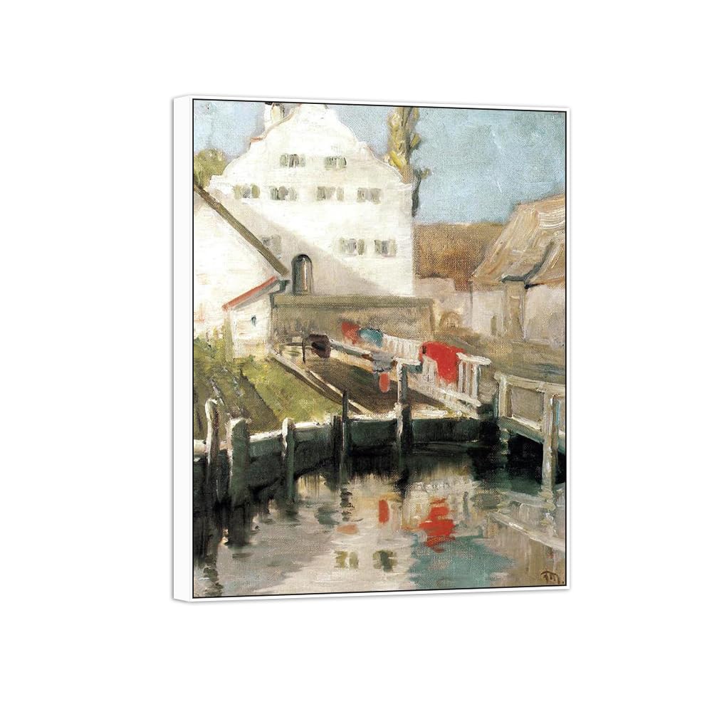 SDYSKKUG Famous Wall Art. Canvas Prints. Bridge.90x70cm White Frame