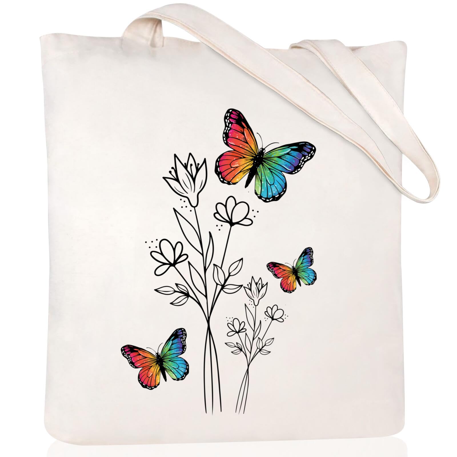 Andeiltech Canvas Tote Bag for Women Aesthetic Cute Cat Shopping Grocery Reusable Bags with Inner Zipper Women Gift