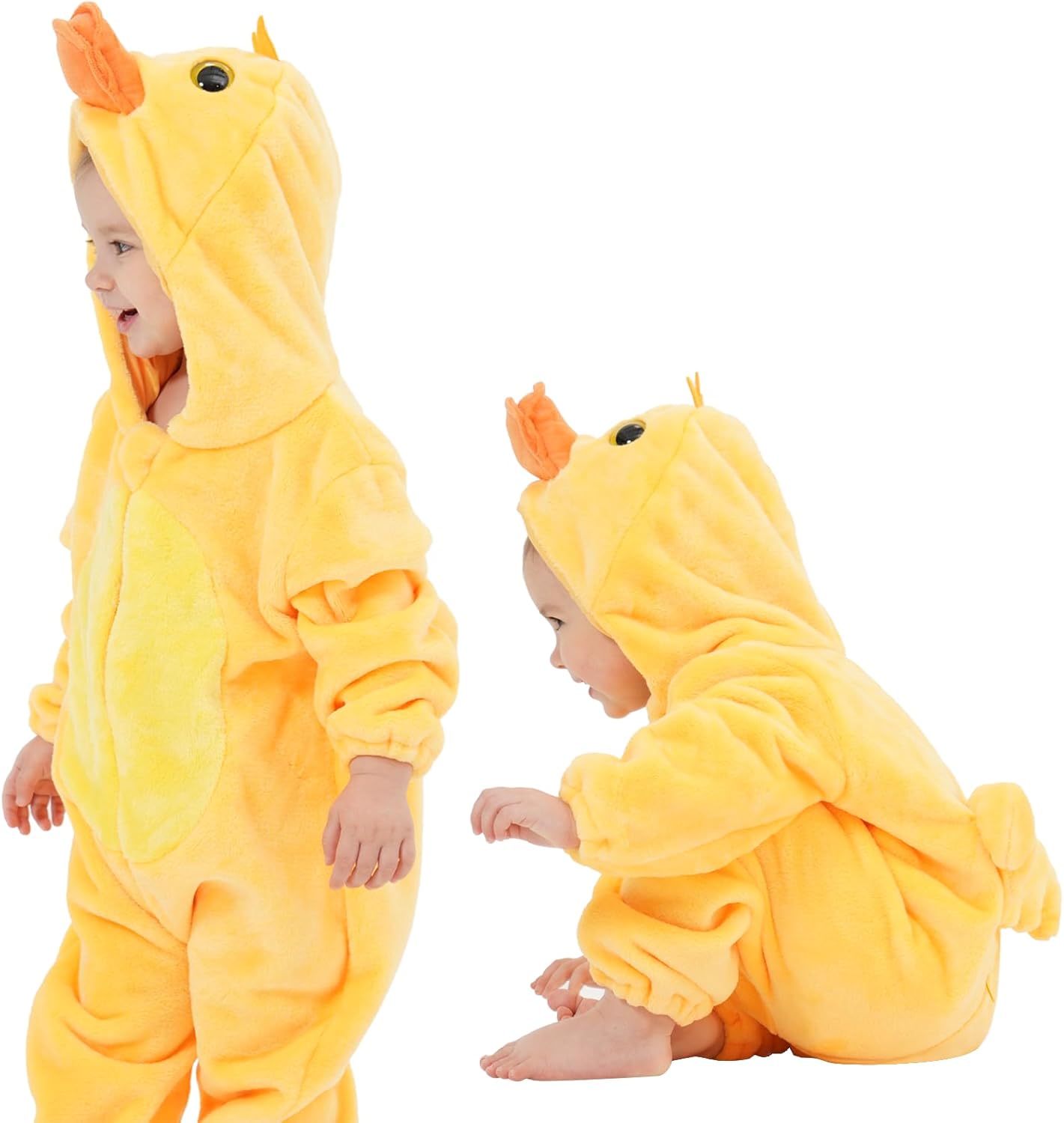 Unisex Baby Animal Costume Pajamas, Infant Flannel Hooded Halloween Romper Cosplay Costume/Homewear/Sleepwear - Image 5