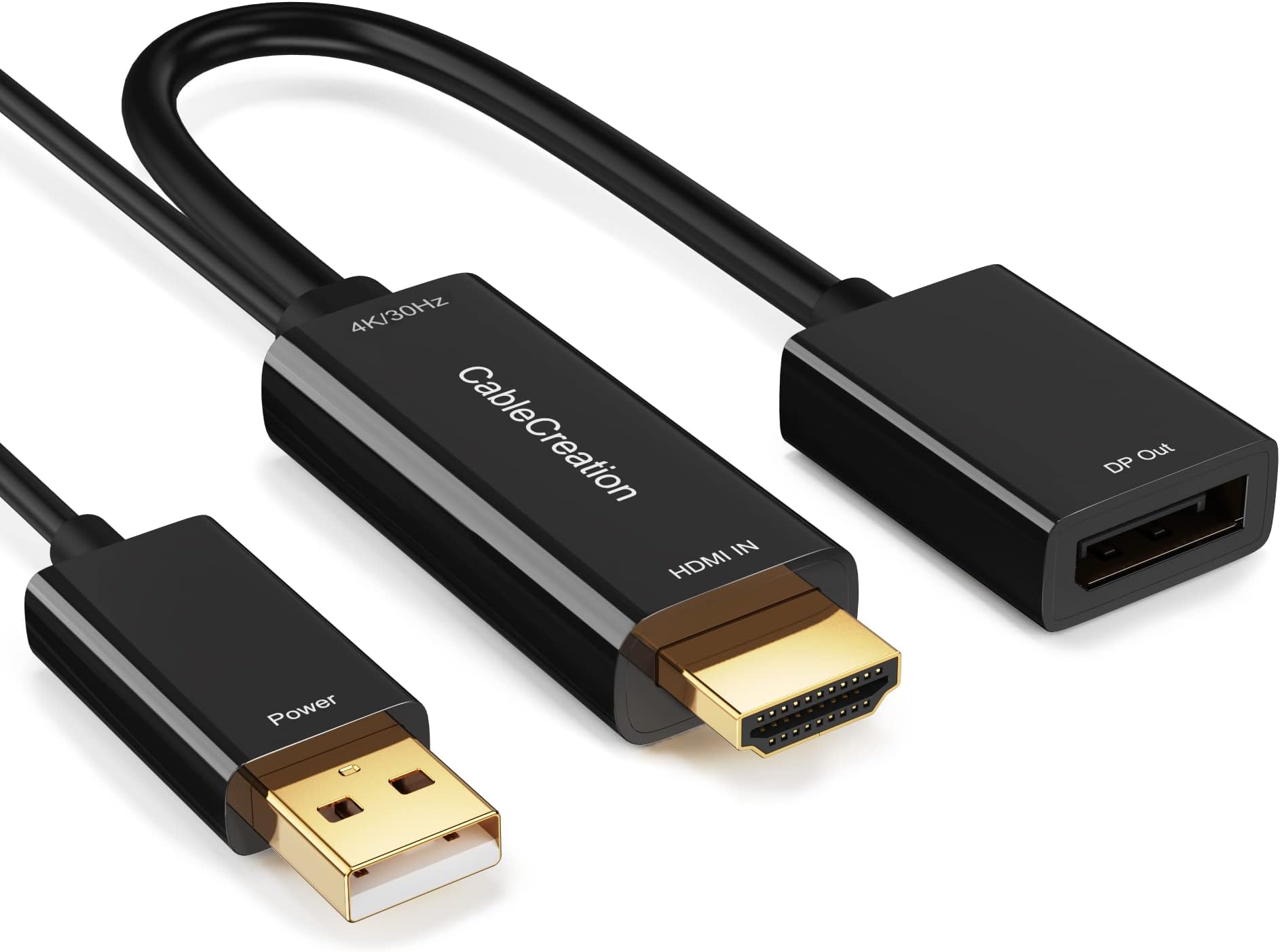 CableCreation HDMI to DisplayPort Cable Adapter, HDMI to DP Cable Converter Cord Gold Plated UHD 4K@30Hz FHD, Compatible with Any DisplayPort HDMI Enabled PC, Laptop, Monitor, TV, Projector for Video