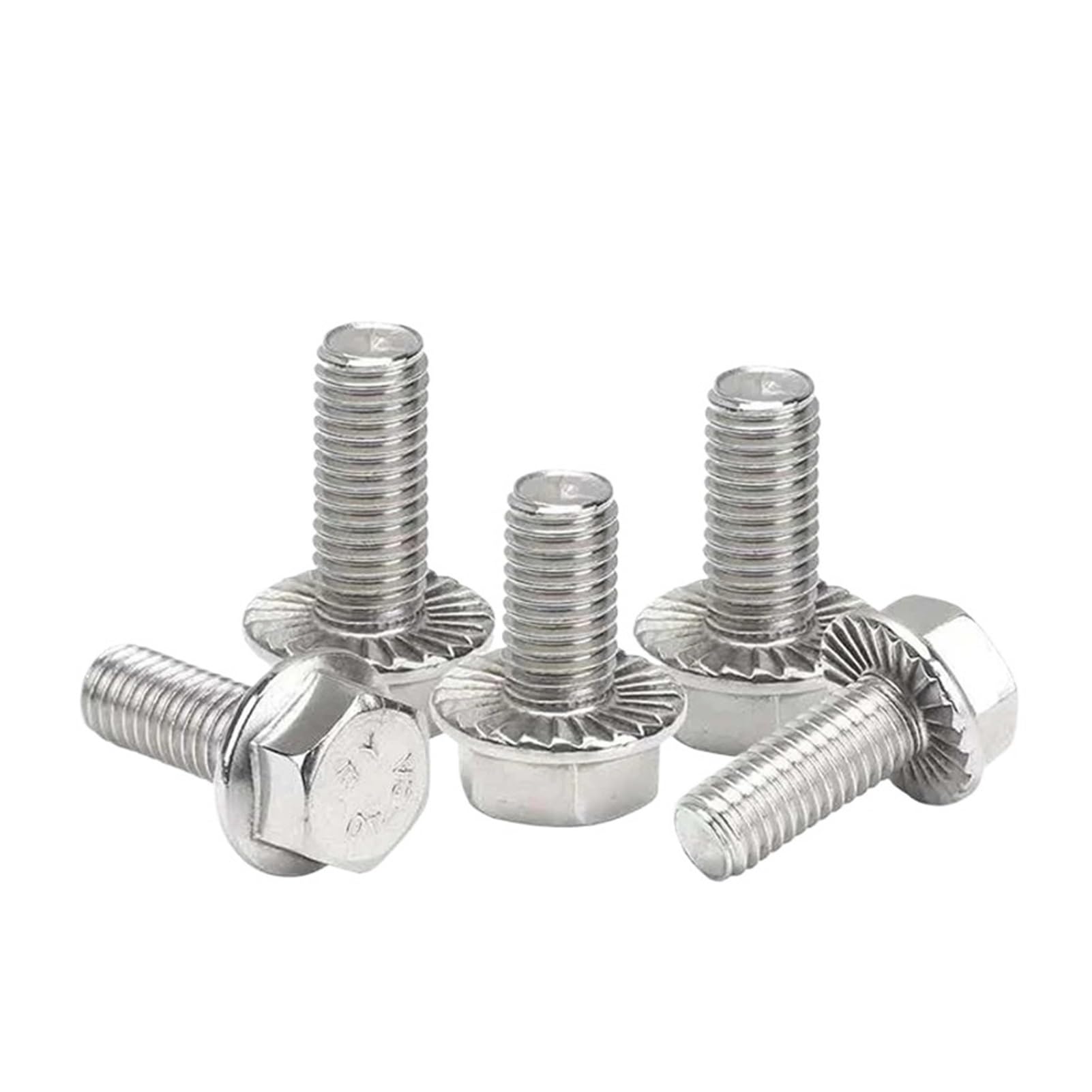 10 pz/lotto A 2-70 In Acciaio Inox Testa Esagonale Con Flangia Seghettata Vite Rondella Esagonale BoltM5 M6 M8 M10 M12(16mm x10pcs,M10)