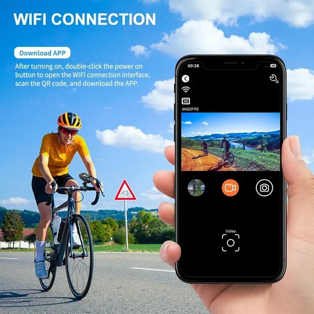 Sport Multifunzionale DV Dash Cam 4K da Bicicletta Fotocamera Fotocamera da Motociclista + Altoparlante Illuminato 1 Set