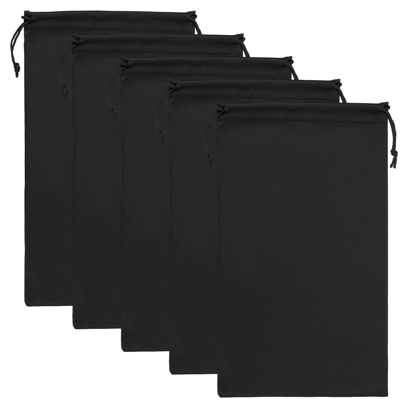 PATIKIL Ski Goggle Bag 5.9 x 9.8 Inch, 5 Pcs Microfiber Snow Goggles Protective Sunglass Bag Pouch Foldable Adjustable Drawstring Bag for Camera Lenses Sunglasses Eyeglasses, Black