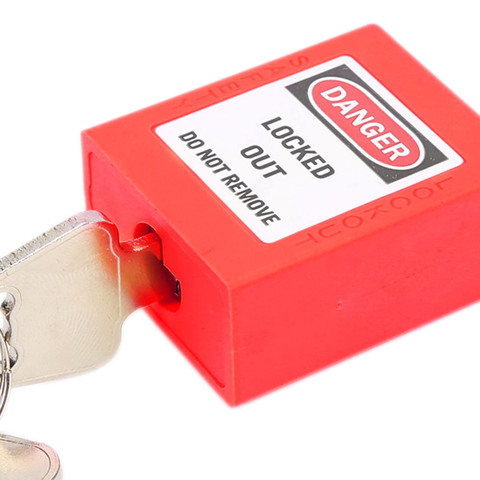 5 Juegos de Cerraduras de Bloqueo de Nailon de 38 Mm, Candados de Seguridad a Prueba de Polvo, Candados de Etiquetado, Candado Loto, Cerradura de Seguridad para Sitios (rojo)