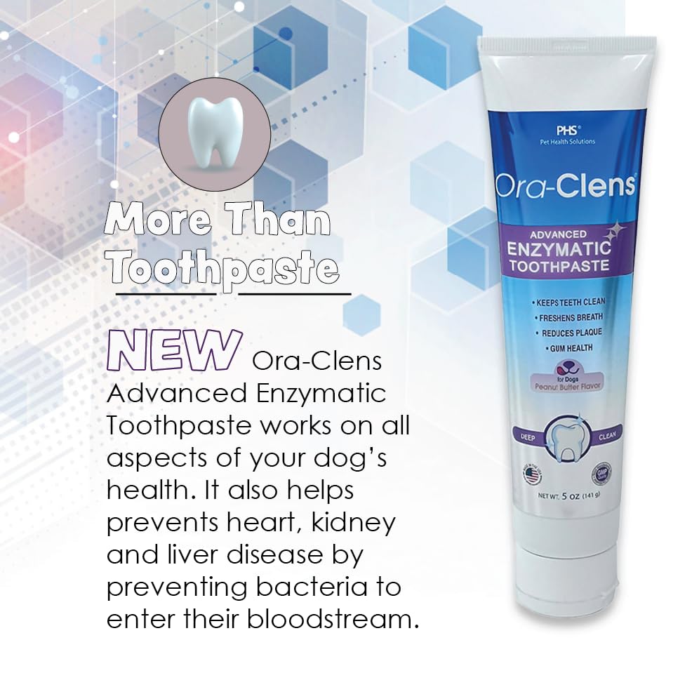 Ora-Clens Advanced Enzymatic Toothpaste for Dogs, Peanut Butter Flavor Dog Toothpaste, Helps Clean Teeth & Freshen Breath, Supports Oral Hygiene, Dog Dental Care Toothpaste Gel, 5 oz - image 7