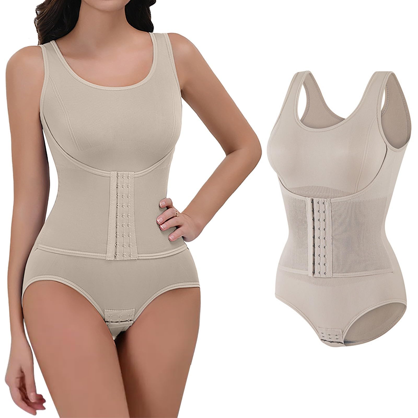 ssoshhub Premium Waist and HIPS Lifting Bodysuit with Elastic Adjustable Weight Loss Flat Belly Body Shaper Abdominal Belt for Tummy HIPS Reduction Tummy Jumpsuit with Bottom Crotch-picture-15