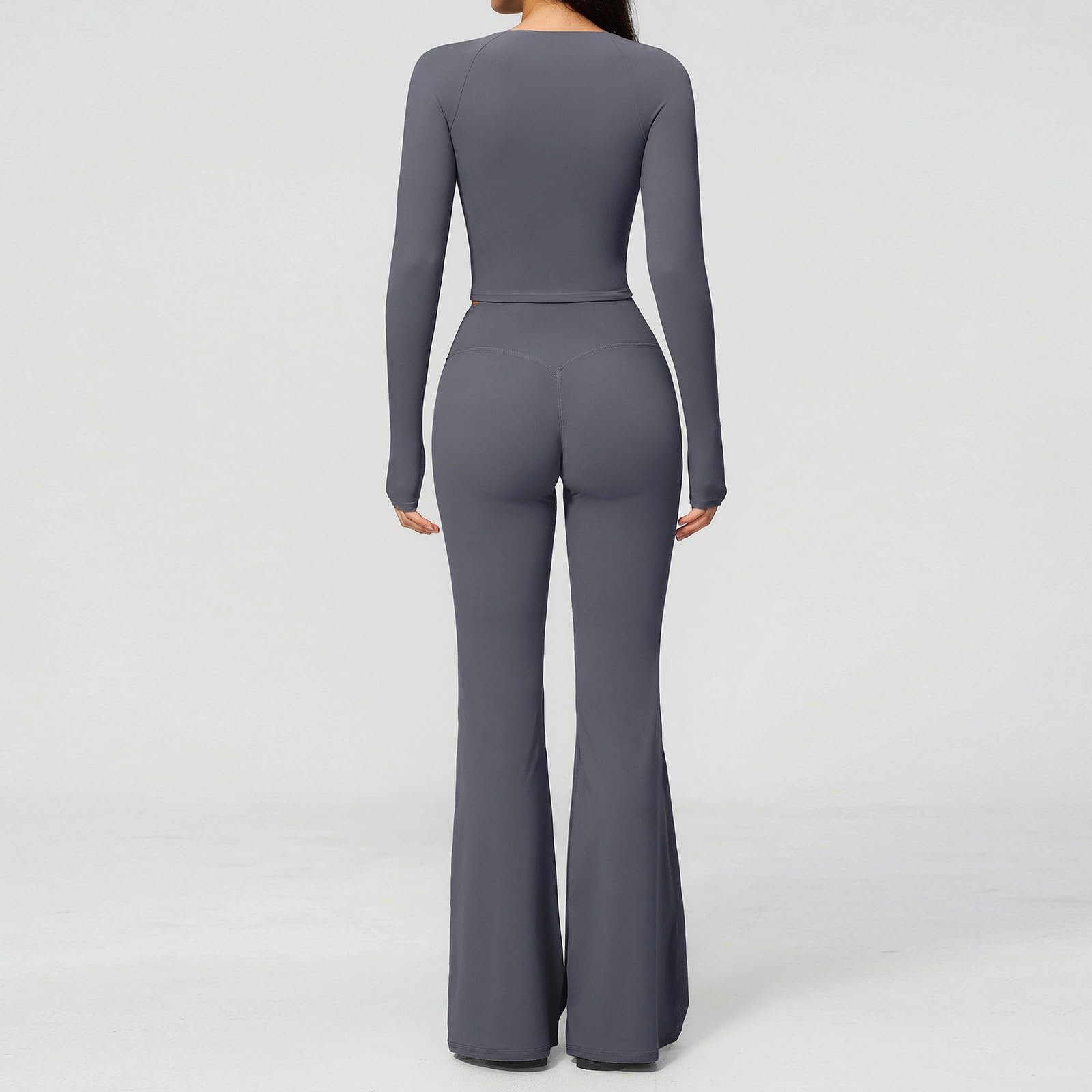Tuta sportiva da donna, 2 pezzi, tuta sportiva traspirante, a vita alta, leggings da yoga, per il tempo libero