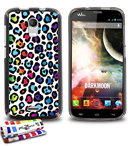 Coque souple Ultra-Slim WIKO DARKMOON au motif exclusif [Leopard rainbow] [Grise] de MUZZANO + STYLET et CHIFFON MUZZANO® OFFERTS - La Protection Anti-rayure ULTIME, ELEGANTE ET DURABLE pour votre WIKO DARKMOON