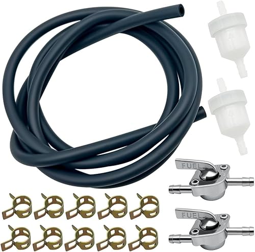 Kit de manguera de línea de combustible 316 para scooters, ATV, motos de cross, mini bicicletas y karts con abrazaderas de gas 316, válvula y filtros