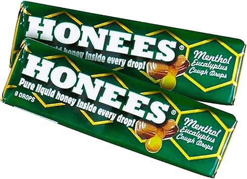 Vista 2 de Ambrosoli Honees - Gotas de eucalipto mentol para la tos, 9 barras (paquete de 24) (paquete múltiple a granel)